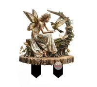 ANNUOZE Fairy Garden Decor, 2D Flat Acrylic Fairies Garden Stake, Magic Elf Stake with Sign, Fairy Garden Accessories for Indoor Outdoor Yard Lawn Pot Plants Patio (Hummingbird Fairy)