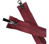 ANNURA Two Way Open Ended Zip,DIY Sewing, Zipper Double Slider Open End Zippers for Sewing, 1 Pcs 5# 80cm Zipper For Sewing (Color : Red) (Color : Red) (Color : Red) (Color : Burgundy)