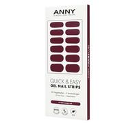 ANNY Gel Nail Strips - UV Nail Foil for Sticking with UV Lamp, Durable & Splinter Free, Easy Application, Colour: Vampy Red - Deep Bordeaux - No. 62