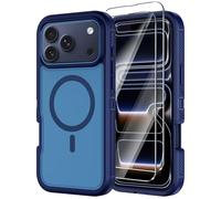 Annymall Magnetic for iPhone 17 Pro Case [Compatible with MagSafe] Full-Body Rugged Heavy Duty Phone Cover with Screen Protector Shockproof Drop Protection for Apple 17 Pro 6.3" Blue
