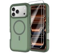 Annymall Magnetic for iPhone 17 Pro Max Case [Compatible with MagSafe] Full-Body Rugged Heavy Duty Phone Cover with Screen Protector Shockproof Drop Protection for Apple 17 Pro Max 6.9" Green