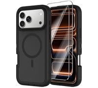Annymall Magnetic for iPhone 17 Pro Max Case [Compatible with MagSafe] Full-Body Rugged Heavy Duty Phone Cover with Screen Protector Shockproof Drop Protection for Apple 17 Pro Max 6.9" Black