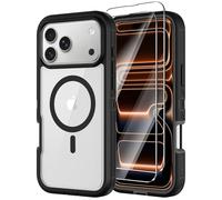 Annymall Magnetic for iPhone 17 Pro Max Case [Compatible with MagSafe] Full-Body Rugged Heavy Duty Phone Cover with Screen Protector Shockproof Drop Protection for Apple 17 Pro Max 6.9" Black/Clear