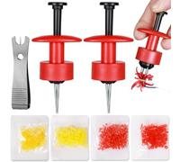 Annyswit 1120 Pcs/5 Sizes Micro Bait Bands for Fishing with 2 Pcs Bander Tool & Metal Fishing Line Clipper Pellet Bands Rubber Rings for Pellets Live Worms Fishing Bait for Outdoor Carp Match Fishing