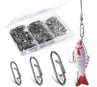 Annyswit 150 Pcs/3 Sizes Power Fishing Clips Quick Change Sea Fishing Clips S & M & L Sea Fishing Tackle Snaps Stainless Steel Snaps for Fishing Swivels for Connecting Lures & Line & Weights
