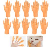 Annyswit 20 Pcs Tiny Hands 3 Style Rubber Small Mini Finger Hands Set Left Hand & Right Hand & Finger Puppet Funny Little Joke Game Toy Ideal for Cats Halloween Tricks Pets Games Party