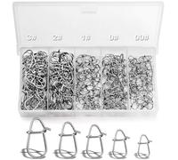Annyswit 200 Pcs/5 Sizes Duo Lock Sea Fishing Gourd Pin Clip 3# 2# 1# 0# 00# Quick Change Lure Clips Sea Fishing Snap Clips Fishing Tackle for Bass Lures Swivels & Line Connectors