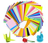 Annyswit 400 Sheets Coloured Origami Paper 20 Colour Craft Square Paper 10x10&15x15&20x20 cm Easy Folding Paper Double Sided for Designing and Crafting Christmas DIY Arts & Family Craft Projects