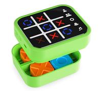 Anoawens Rechargeable Tic Tac Toe Game Box with 5 Fun Brain and Memory Games, Compact Handheld Puzzle Game Console, Portable Travel Game for All Ages 3+ (Green)