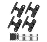 Anobeyi 90 Degree Barn Door Lock, Small Sliding Barn Door Latches, Rust-Proof Sliding Gate Latch Lock for Garden, Bathroom, Cabinet, Pet Cage, Window, Shed (Black-4PCS)