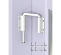 Anobeyi Sliding Door Loop Lock，90/180 Degree Patio U-Bolt Locks, White 1Pc | 2-3/8" Aluminum Alloy Door Latch, Sliding Barn Door Hardware Fits Fence, Shed, Closet, Patio Doors for Home Safety