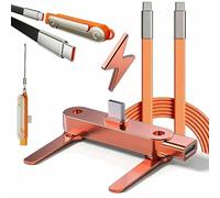 Anode Standlite Pro 240w V2, Invisible 90° Won't Get in Your Way 240w Fast Charging Stand Data Cable with Bendphone Accessories for Game & Desk Use Hands-Free Browsing and Blazing Fast (Orange,Set)