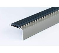 Anodised Aluminium Stair Nosing Edge Trim Step Nose Edging Nosings - Titanium, Silver, Gold -2.4 Meter Length By TMW Profiles (Titanium)