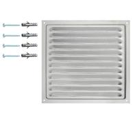 Anodised Aluminium Ventilation Grille - Indoor/Outdoor Air Vent with Insect Mesh - Metal Air Vent Cover for Wall, Door or Ducting - Durable & Rust-Resistant. (20 x 20 cm / 8" x 8")