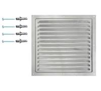 Anodised Aluminium Ventilation Grille - Indoor/Outdoor Air Vent with Insect Mesh - Metal Air Vent Cover for Wall, Door or Ducting - Durable & Rust-Resistant. (25 x 25 cm / 10" x 10")