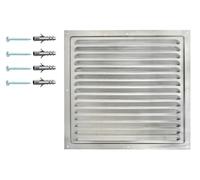 Anodised Aluminium Ventilation Grille - Indoor/Outdoor Air Vent with Insect Mesh - Metal Air Vent Cover for Wall, Door or Ducting - Durable & Rust-Resistant. (30 x 30 cm / 12" x 12")