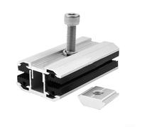 Anodized Aluminum Solar Panel Middle Clamp For 6-10mm Thin Film, Rail Mounting Clip With Hardware, Silver, 4 Packs(1pc)