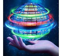 ANOEPUY Flying Ball Toys, Globe 360°Rotating Hand Controlled Flying Toy, Magic Led Lights up Ball, Mini Drone Flying Toys Gift for Kids and Adults (blue)