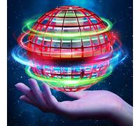 ANOEPUY Flying Ball Toys, Globe 360°Rotating Hand Controlled Flying Toys, Magic Led Lights up Ball, Mini Drone Flying Toys Gift for Kids and Adults (red)