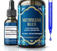 Anogol Methylene Blue Drops, Pharmaceutical Grade Human Methylene Blue, Highly Absorbable, 1% USP Grade Promotes Brain Function, Metabolism, and Cell Health, Gluten-Free, Non-GMO, 2.1 Fl.Oz