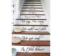 AnOL (33x60 cm) Vinyl Stairs Decal Quote In this House We Are Family We Love Do/Inspirational Text Wall Art Decor home Sticker + Free Random Decal Gift