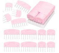 AnoleAir Knit Blocking Pins Kit, 25 Pcs Pink Color Knit Blocking Combs, Knit Blocking Combs for Blocking Knitting, Crochet, Lace or Needlework Projects,Knitting Block Tool for Blocking Mats