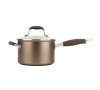 Anolon Advanced Hard Anodised Glass Lidded Saucepan, 20cm - Bronze