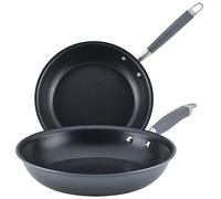 Anolon Advanced Home Hard-Anodized Non-Stick Frying Pans Set, 2-Piece, Moonstone