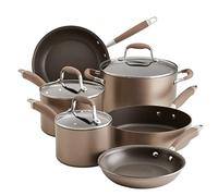 Anolon Advanced Home Hard Anodized Nonstick Cookware/Pots and Pans Set, 9 Piece - Bronze