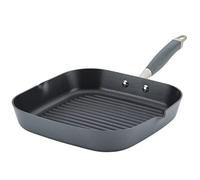 Anolon Advanced Home Hard Anodized Nonstick Deep Square Grill/Griddle Pan with Pour Spouts, 11 Inch - Moonstone