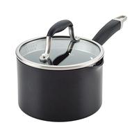 Anolon Advanced Home Hard Anodized Nonstick Sauce Pan/Saucepan with Straining and Lid, 2 Quart (2 Qt Straining Saucepan, Onyx)