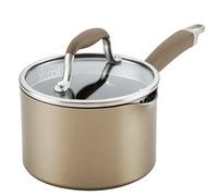 Anolon Advanced Home Hard Anodized Nonstick Sauce Pan/Saucepan with Straining and Lid, 2 Quart (2 Qt Straining Saucepan, Bronze)