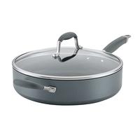 Anolon Advanced Home Hard Anodized Nonstick Sauté Pan with Helper Handle and Lid, 5 Quart - Moonstone
