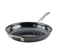 Anolon Everlast N2 Carbon Steel Frying Pan/Skillet with Helper Handle Compatible with All Cooktops, Metal Utensil Safe, 12 Inch - Black