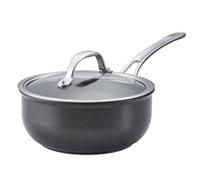 Anolon X Seartech Black Round Aluminium Sturdy Non-Stick Saucier Pan With Glass Lid 20Cm