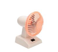Anomat Mini Desk Fan 4 Inch - Battery and USB Powered Oscillating Fan with 2-Speed Settings, Small Vintage Cooling Table Fan for Home Office Bedroom Pets, White/Pink Retro Gift Idea