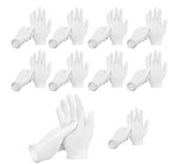 ANOMM 10 Pairs White Working Gloves,Soft Skin-Friendly Moisturising Gloves,White Cotton Gloves for Dry Hands, Stretchy Working Gloves for Coin Handling and Jewelry Inspection Gloves(XL)
