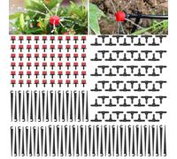 ANOMM 180PCS Automatic Drip Irrigation Kit, Garden Watering System with Hose Support and Tee Pipes Stakes, Adjustable Micro Flow Drip Irrigation Drippers for 4/6mm Hose Irrigation System