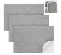 ANOMM 3pcs Linen Repair Patches, Self-Adhesive, 30x20 cm, Dark Gray | Premium Quality Material, Easy to Cut, Self-Adhesive Repair Patches for Linen Furniture, Couch, Sofa, Tote Bag, Headboards