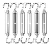 ANOMM 6PCS M6 Turnbuckle Wire Tensioner, 304 Stainless Steel Adjustable Turnbuckle Hook, Eye Rope Cable Tension, Heavy Duty Sun Shade Sail Fixing for Rope Tightener, Garden Wire, ClotheslineTensioner