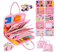 ANOMM Busy Board for Toddlers, Montessori Toys for 1 2 3 4 Year Old, Pink