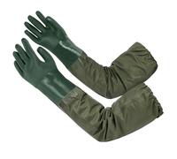 ANOMM Pond Gloves, Long Arm Waterproof, Reusable Heavy-Duty Rubber, 27.95" Drain Cleaning Elbow Length Gloves for Gardening, Fishery, Aquarium, Machinery Industry (Green)