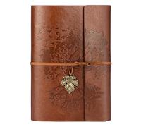 ANOMM PU Leather Journal Notebook, 160 Pages A5, 23.5x16.5cm, Reddish-Brown | Refillable Notebook with Blank Pages, Travelers Notebooks, Spiral Bound Journal, Gift for Women, Men, Girls and Boys