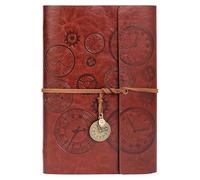 ANOMM PU Leather Journal Notebook, 160 Pages A5, 23.5x16.5cm, Reddish-Brown | Refillable Notebook with Lined Pages, Travelers Notebooks, Spiral Bound Journal, Gift for Women, Men, Girls and Boys