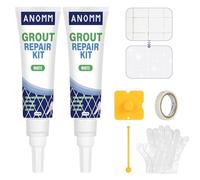 ANOMM Tile Grout Repair Kit, 2 x 120ml White Grout Reviver for Tiles, Fast Drying Filler for Restore & Renew Tile Joints, Grout Sealer for Kitchen, Bathroom, Shower Floor, Wall Lines