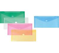 Anon A5 Landscape Transparent Pocket Assorted Colours, Pack of 10, 2 Each Transp