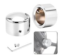 ANONEMOTO Chrome Front Axle Nut Covers, Front Axle Caps Compatible with Harley Davidson 2002-2023 VRSC Softail Dyna Super Glide Sportster XL 883 1200 Road King Electra Glide Street Glide XG
