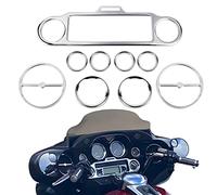 ANONEMOTO Stereo Accent Speedometer Speaker Trim Ring 9 Pcs Compatible for Harley Davidson 1996-2013 Electra Glide Street Glide Trike Glide