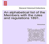 Anonymous An alphabetical list of the Members with the rules & regulations Anonymous Multicolor