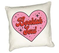 Anonymous Gifting Book Lover Printed Cushion Cover - Bookish Soul - 40x40cm - Linen Style